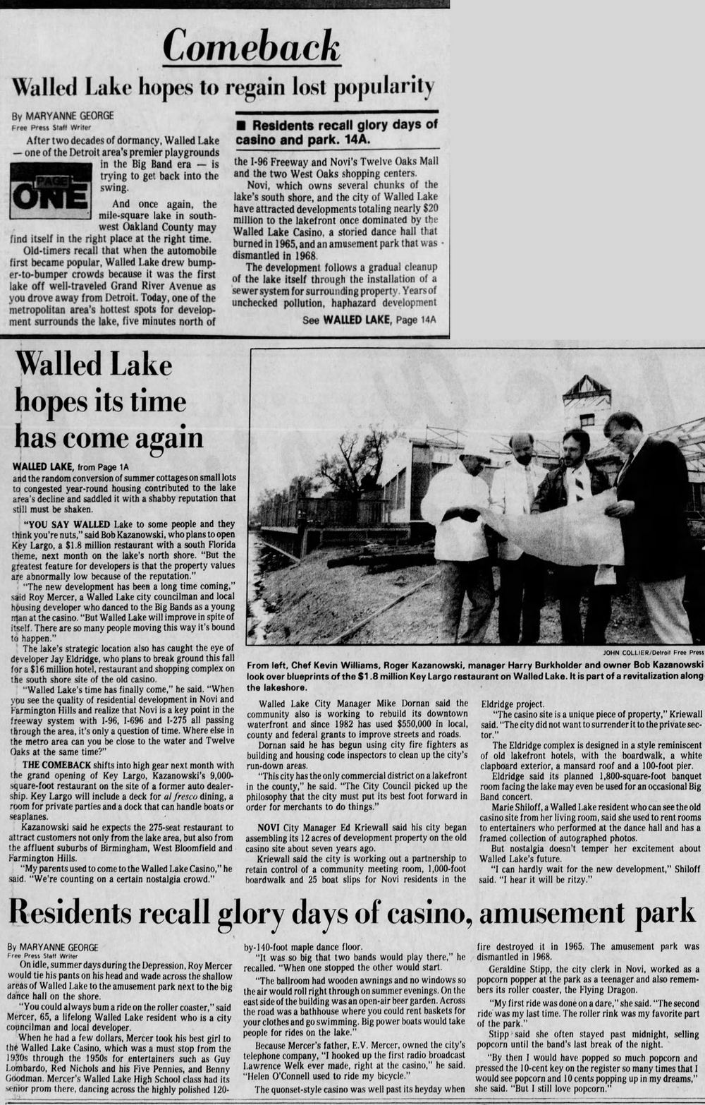 Dick Morris Chevrolet (Walled Lake Chrysler Plymouth) - Apr 27 1987 Good Article On This Place And Old Walled Lake